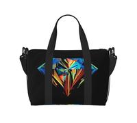 Borsone da viaggio per uomo e donna, grande borsa da palestra resistente all'acqua con scritta "Merry Christmas" con pupazzo di neve felice, borsone con tracolla, Galaxy Diamond, One Size, Borsone da