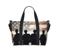 Borsone da viaggio per uomo e donna, regolabile, di grande capacità, borsa da viaggio per la notte, impermeabile, per sport, palestra, viaggi, yoga, Giornata delle forze armate americane, Taglia unica