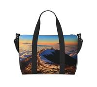 Borsone da viaggio per uomo e donna, regolabile, di grande capacità, borsa da viaggio per la notte, impermeabile, per sport, palestra, viaggi, yoga, Tramonto sulla vetta di Mauna Kea, Taglia unica