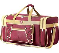 Borsone da viaggio per uomo weekender sopra la notte borsa da trasporto leggera extra large Oxford borsone da palestra robusto impermeabile per uomini e donne 66 cm (oro blu), Oro rosso., X-Large