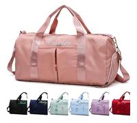 Borsone da viaggio personalizzato con nome ricamato - Borsone da viaggio per lo sport, borsa da palestra separata dall'umidità e asciutta, borsa per la notte, borsa da viaggio per donne e ragazze