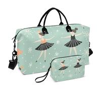 Borsone da viaggio, piccola ballerina color foglia di tè, borsa da palestra con borsa portaoggetti, borsa per la notte, per uomini e donne, viaggi, sport, yoga, Multicolore, Taglia unica