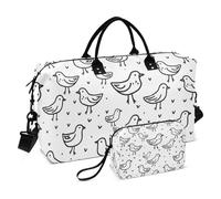 Borsone da viaggio, piccola borsa da palestra a forma di pollo, con borsa portaoggetti, borsa per la notte, per uomini e donne, viaggi, sport, yoga, Multicolore, Taglia unica