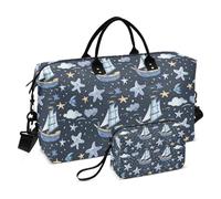 Borsone da viaggio, piccola stella marina, barca, borsa da palestra con borsa portaoggetti, borsa per la notte, per uomini e donne, viaggi, sport, yoga, Multicolore, Taglia unica