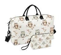 Borsone da viaggio, piccolo gufo carino borsa da palestra con borsa portaoggetti Weekender borsa per la notte per uomini donne viaggio sport yoga, Multicolore, Taglia unica