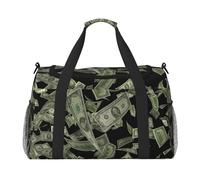 Borsone da viaggio, pieghevole, bagaglio a mano con tracolla staccabile, per weekend, palestra e pendolari in aeroporto, motivo: fenicottero, 50 x 33 x 26 cm, Dollar Sign Money, One Size, Bagaglio a