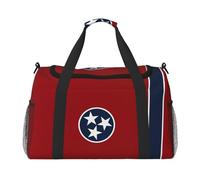 Borsone da viaggio pieghevole con bandiera del Tennessee, borsa da viaggio, borsa da trasporto per gite nel fine settimana, per viaggi spontanei, nero, taglia unica, Nero, One Size