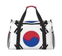 Borsone da viaggio pieghevole con bandiera della Repubblica di Corea, borsa da viaggio per viaggi spontanei, nero, taglia unica, Nero, One Size