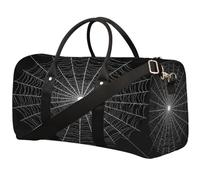 Borsone da viaggio pieghevole con ragnatela nera e bianca, borsa da palestra impermeabile con spallacci