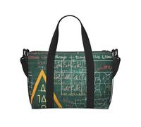 Borsone da viaggio pieghevole con stampa di gatti e fiori, borsa sportiva da palestra, borsa a tracolla per viaggi aerei, fitness, brevi pause per donne e uomini, Formule Forme Teoria Matematica