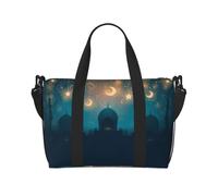 Borsone da viaggio pieghevole con stampa di luna e stelle notturne, borsa da viaggio, borsa da viaggio pieghevole, borsa da viaggio per il fine settimana, per donne e uomini, Luna Stella Notte, One