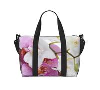 Borsone da viaggio pieghevole con stampa di luna e stelle notturne, borsa da viaggio, borsa da viaggio pieghevole, borsa da viaggio per il fine settimana, per donne e uomini, Fiore moderno., One Size