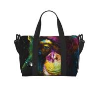 Borsone da viaggio pieghevole con stampa di luna e stelle notturne, borsa da viaggio, borsa da viaggio pieghevole, borsa da viaggio per il fine settimana, per donne e uomini, Scimmia, One Size