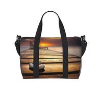 Borsone da viaggio pieghevole con stampa di lupo nero, borsa da viaggio, borsa da viaggio pieghevole, borsa da viaggio per viaggi e voli, borsa per il fine settimana per donne e uomini, Mar Nero, One