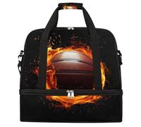 Borsone da viaggio pieghevole da basket astratto che brucia grande capacità borsa sportiva da palestra con scomparto asciutto bagnato tasca per scarpe leggera da portare avanti durante la notte borsa