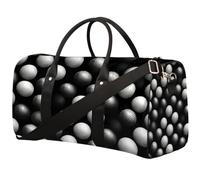 Borsone da viaggio pieghevole da golf, impermeabile, con tracolla, colore: nero e bianco