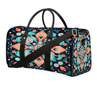 Borsone da viaggio pieghevole in ceramica messicana con motivo a petali, impermeabile, per sport, palestra, con spallacci