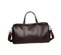Borsone da viaggio pieghevole in pelle Borsa da palestra sportiva con scomparto for scarpe for il campeggio notturno del fine settimana borsone palestra(Bruin)