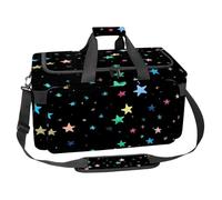 Borsone da viaggio pieghevole per uomini e donne, impermeabile, per la palestra, per la notte, con motivo a stelle dorate, Multicolore 2, One Size, Art Deco