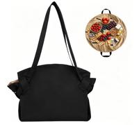 Borsone Da Viaggio Pieghevole, Un Telo Da Picnic Multifunzione 2-In-1 Che Si Trasforma In Una Borsa Portatile Capiente; è Spazioso, Leggero E Impermeabile (Nero)