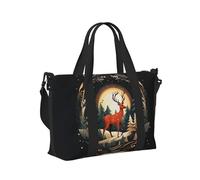 Borsone da viaggio portatile con stampa di cervi di buon Natale, borsa a mano pieghevole per viaggi di fine settimana accessorio da palestra