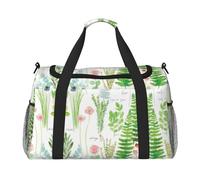 Borsone da viaggio primaverile con erbe aromatiche, borsa da viaggio, weekend, weekend, borsa a mano per allenamento, sport, ospedale