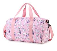 Borsone da Viaggio Ragazze,RAVUO Resistente All'acqua Borse Sportive per il Weekend da Viaggio Bambini Borsa da Danza per Palestra Sport Danza con Scomparto per Scarpe e Tasca Bagnata Unicorno