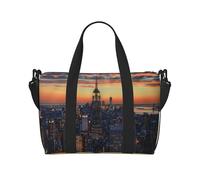 Borsone da viaggio rettangolare con stampa artistica con mandala, leggero, impermeabile, spazioso, per palestra e viaggi, per uomini, donne e ragazzi, Città di New York, Taglia unica, Borsone da