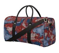 Borsone da viaggio rettangolare geometrico astratto, borsa da palestra vintage, borsa da palestra, borsa pieghevole per la notte, borsa da viaggio per donne e uomini, Rettangolo Geometrico, 17.4(L) x