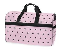 Borsone da viaggio rosa a pois per San Valentino, per uomini, donne, ragazzi, ragazze, adolescenti, borsa sportiva oversize con scomparto per scarpe, per la notte, il fine settimana, yoga,