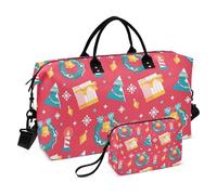 Borsone da viaggio rosso con scritta Merry Christmas Party Travel Bag Carry On Tote Bag Sports Duffel Bags con borsa da toilette per palestra di grande capacità, Red Merry Christmas party, 1 size