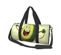 Borsone da viaggio rotondo a righe blu beige - Borsa da viaggio durevole di grande capacità per vacanze, palestra, brevi viaggi, Avocado corda salto, Taglia unica