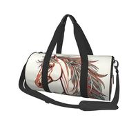 Borsone da viaggio rotondo con bandiera del Canada, grande capacità, resistente, per vacanze, palestra, brevi viaggi, Cupido Freccia Love Horse, Taglia unica