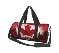 Borsone da viaggio rotondo con bandiera del Canada, grande capacità, resistente, per vacanze, palestra, brevi viaggi, Bandiera del Canada., Taglia unica