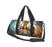 Borsone da viaggio rotondo con elefante su legno, grande capacità, resistente, per vacanze, palestra, brevi viaggi, Cool Tiger, Taglia unica