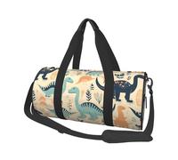 Borsone da viaggio rotondo con elefante su legno, grande capacità, resistente, per vacanze, palestra, brevi viaggi, Dinosauri, Taglia unica