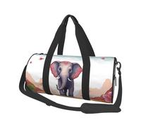 Borsone da viaggio rotondo con immagine di whisky e sigarette, grande capacità, resistente, per vacanze, palestra, brevi viaggi, Elefante portafortuna, Taglia unica