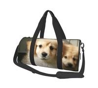Borsone da viaggio rotondo con motivo colorato - Borsa da viaggio durevole di grande capacità per vacanze, palestra, brevi viaggi, Simpatico cagnolino., Taglia unica