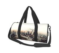 Borsone da viaggio rotondo con motivo colorato - Borsa da viaggio durevole di grande capacità per vacanze, palestra, brevi viaggi, Famoso paesaggio urbano, Taglia unica