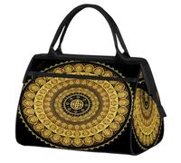 Borsone da viaggio rotondo etnico floreale per donne uomini 24L, borsa da weekend etnica borsa sportiva tote palestra viaggi pernottamento borsa weekend, Colore, (24L) UK, Organizer per borse