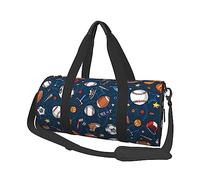 Borsone da viaggio rotondo stampato con gioco di baseball sportivo borsa da viaggio borsa da palestra fitness borsa da allenamento, nero, taglia unica, Nero , Taglia unica