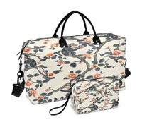 Borsone da viaggio, scimmia su albero di fiori, borsa da palestra con borsa portaoggetti, borsa per la notte, per uomini e donne, viaggi, sport, yoga, Multicolore, Taglia unica