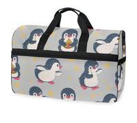 Borsone da viaggio Semless con pinguini carini, per uomini, donne, ragazzi, ragazze, adolescenti, borsa da palestra oversize con scomparto per scarpe, per la notte, il fine settimana, yoga,