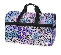 Borsone da viaggio senza cuciture con motivo pelle selvaggia per uomini, donne, ragazzi, ragazze, adolescenti, borsa sportiva oversize con scomparto per scarpe durante la notte, fine settimana, yoga,