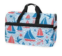 Borsone da viaggio senza cuciture con sfondo astratto mare, per uomini, donne, ragazzi, ragazze, adolescenti, borsa da palestra oversize con scomparto per scarpe durante la notte, fine settimana,