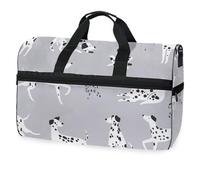 Borsone da viaggio senza cuciture divertente con cani dalmata per uomini, donne, ragazzi, ragazze, adolescenti, borsa sportiva oversize con scomparto per scarpe, per la notte, il fine settimana, yoga,