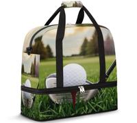 Borsone da viaggio sportivo da golf, per donne e uomini, mazze da golf e palline, pieghevole, borsa da palestra per fine settimana e pernottamento, borsa da cabina con scomparto per scarpe