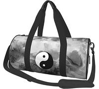 Borsone da viaggio Tai Chi Yin Yang Borsone sportivo pieghevole con rotelle, marmorizzato