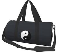 Borsone da viaggio Tai Chi Yin Yang Borsone sportivo pieghevole con rotelle, nero