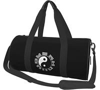 Borsone da viaggio Tai Chi Yin Yang Zen Taoismo Borsone sportivo pieghevole con rotelle, nero